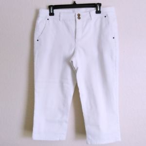 White Denim Capris Pants